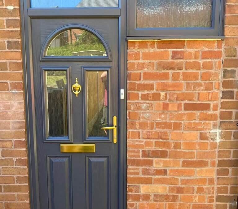 White uPVC Door to Anthracite Grey