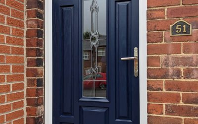 Stained Front Door sprayed to RAL 5011