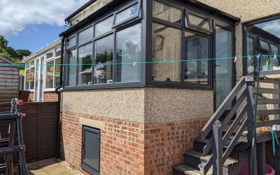 White uPVC Window & Doors Sprayed to an Anthracite Grey
