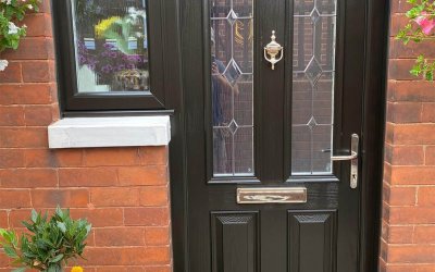 White and Green Door and Frame to Black Brown