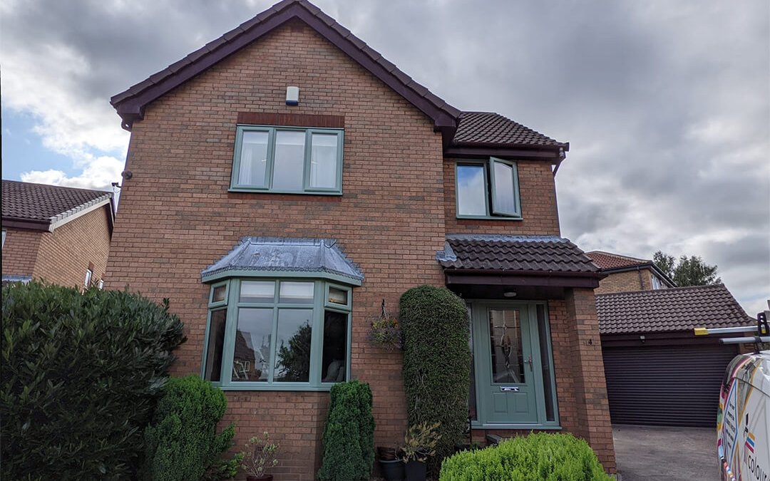 Mahogany Windows & Doors Sprayed to a Chartwell Green Finish