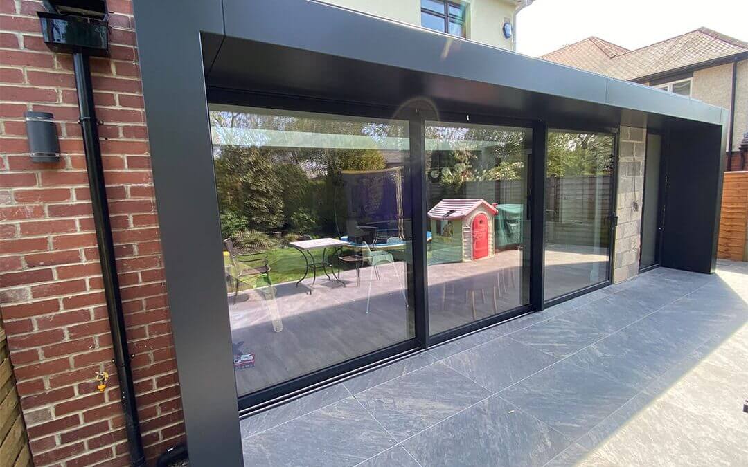 Black Patio Door to Black Grey RAL 7021